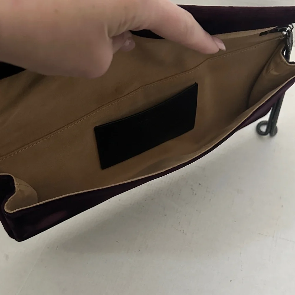 Worth NY long and skinny plum Clutch Wristlet